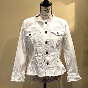 Ann Taylor gently worn peplum denim jacket